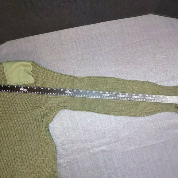 sz40 US MARINE CORPS USMC GREEN KNIT SWEATER SERVICE WOOL WOOLY PULLEY MG 259 - Picture 9 of 11